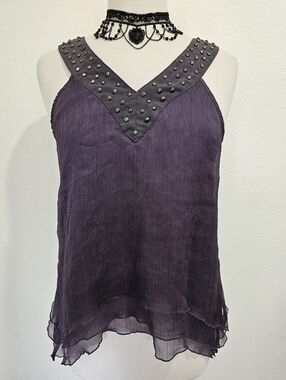 Y2K Purple Studded Top